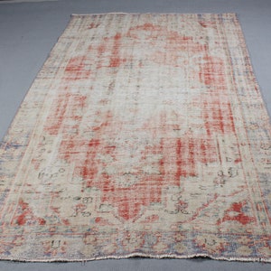 Large Rug, Turkish Rug, Vintage Rug, Anatolian Rugs, Rugs For Bedroom, 5.5x8.8 ft Red Rug, Cool Rug, Large Turkish Rug,
