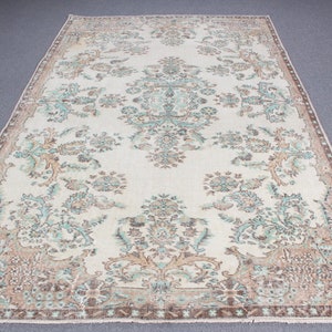 Vintage Rug, 6x10 Large Rugs, Turkish Rug, Anatolian Rug, Rugs For Dining Room, 5.9x9.2 ft Beige Rug, Decorative Wool Rugs, Tribal Rug,