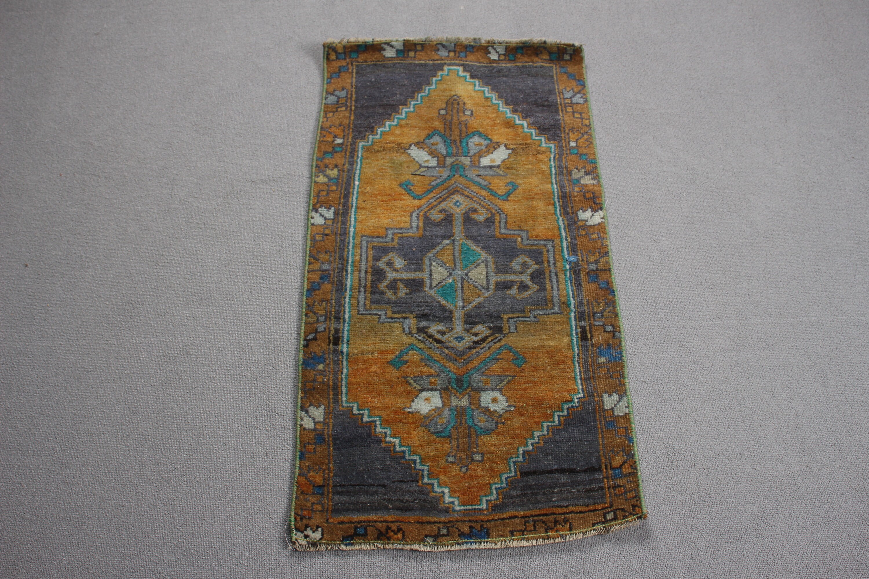 2x3 Small Rugs, Turkish Rug, Vintage Rug, Oushak Rugs, Rugs For Entry, 1.5x2.9 ft Orange Rug, Colorful Vintage Oushak Rug, Bath Mat Boho,