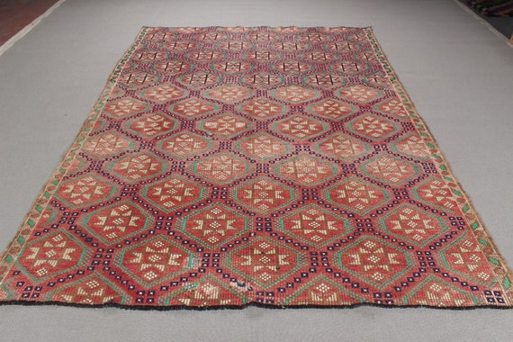 大きなキリム、ヴィンテージキリム、トルコキリム、刺繍入り 大きなキリム、ヴィンテージキリム、トルコキリム、刺繍入り