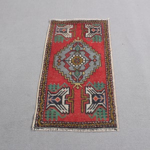 Tappeto turco, tappeto vintage, tappeto piccolo, tappeto anatolico, tappeti per la cameretta dei bambini, tappeto verde 1,7x3,2 piedi, tappeti per l'arredamento della casa, mini tappeto turco tessuto a mano,