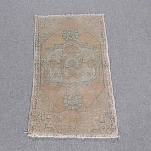 2x3 Small Rug, Vintage Rug, Turkish Rug, Faded Oushak Rug, Rugs For Entry, 1.6x2.8 ft Orange Rug, Antique Rug, Small Wool Rug, Door Mat Rug,