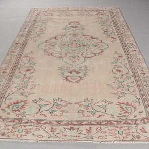 Vintage Rug, Turkish Rug, Large Rug, Antique Rug, Rugs For Living Room, 5.4x8.7 ft Beige Rug, Bedroom Rug, Large Area Rug,