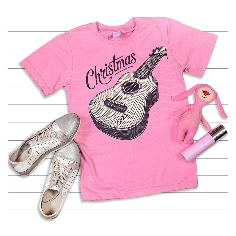 Vintage Christmas Guitar Illustration PNG Festive Music Art Holiday ...