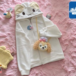 Gothic Oversized Hoodie-Cute | Sweatshirt Y2K Zipper for Women | Streetwear Aesthetic Zip-Up Jacket | Casual Embroidered Style