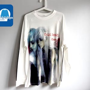 Długi rękaw z grafiką z kreskówek | Top w stylu ulicznym z opadającymi ramionami | Koszulka z łatkami unisex | Luźna, oversize'owa koszula | Stylowy strój na co dzień