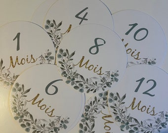 Carte étape bébé enfant naissance grossesse cadeau ; Custom-sell