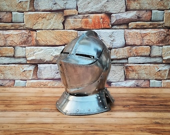 Authentic Medieval Close Armour Helmet - Knight Steel Helmet for Reenactment - Battle Warrior LARP Helmet Replica - Best for Gift