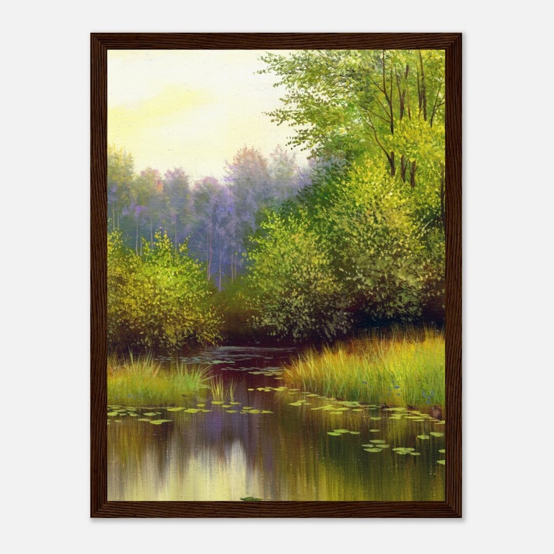 Natures Tranquility: Captivating Wall Art Featuring a Serene Forest ...