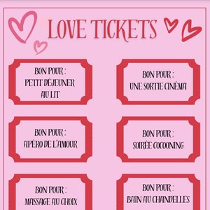 38 LOVE TICKETS for my lover, Valentine's Day, couple
