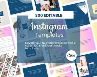 300 Instagram Templates | Marketing Templates | Instagram Stories| Social Media Manager Posts