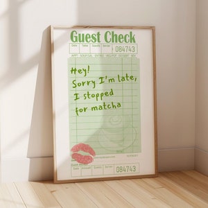 Matcha Latte Wandkunst, Japanischer Tee Druck, Grüntee Kunst, Wohnungsdekor, Retro Küche, erdige Wandkunst, Gästecheck Druck