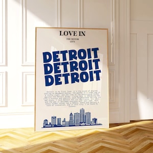 Detroit Skyline Art Print: Maximalist Motor City Travel Poster (Digital Download)