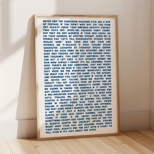 Mądrość narciarska, wystrój apres ski, plakat apres ski, sztuka ścienna Aspen, estetyka starych pieniędzy, prezent dla współlokatora, wydruk wschodniego wybrzeża, prezent dla narciarza, plażowicza
