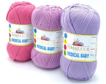 Medical Baby : Pelote Himalaya toute Douce, Anti-Boulochage pour Tricots bébé et Résistants - fil à tricoter & fil crochet