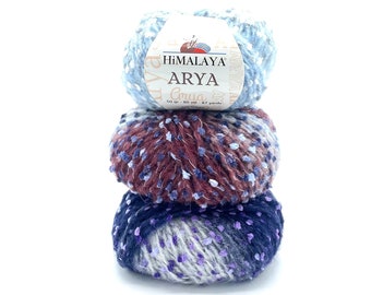 Merino and Alpaca wool, ball of soft Arya Himalaya wool with colorful buttons - knitting yarn & crochet yarn