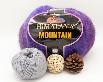 200G Grosse Pelote Mountain : Mélange de Mohair et de laine Naturel pour un effet doux et chaud parfait pour Tricot et Crochet