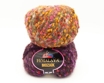 Mozaik: Lana Mohair dell'Himalaya, gomitolo colorato e morbido per Vibrant Knitting - filati per maglieria e filati per uncinetto