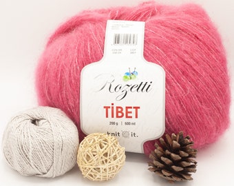 200G - Grosse pelote Mohair Tibet Rozetti : Mohair Naturel, Douceur et Facilité pour Tricot et Crochet - fil à tricoter & fil crochet