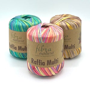 Raffia Multi Himalaya Yarn - Raffia for crochet: Robust Palm Fiber for Accessories and bags