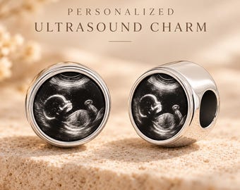 Charm Pandora personalizado con foto de ecografía: joyería personalizada para pulseras.