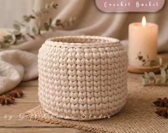 Crochet Basket Pattern | Modern Slip Stitch Storage (Digital Download)