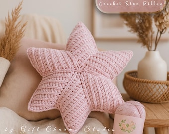 Crochet Star Pillow Pattern: 3D Puffy Cushion (Digital Download)