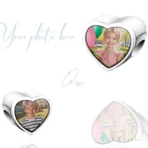 Personalized Photo Charm Jewelry - Double Side Heart -  Custom Memory Keepsake - Ideal Gift for Mom, Grandma - Christmas, Valentine&#39;s Day