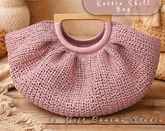 Raffia Shell Bag Pattern + Video Tutorial: Eco Boho Decor Style (Digital Download)