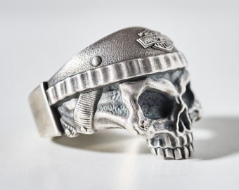 HarleyDavidson Flaming Skull Silver Ring Harley Davidson Men's
