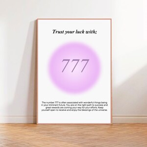 Minimalistisches Engelszahlen Poster - 777