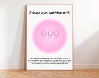 Minimalist Angel Number Poster - 999