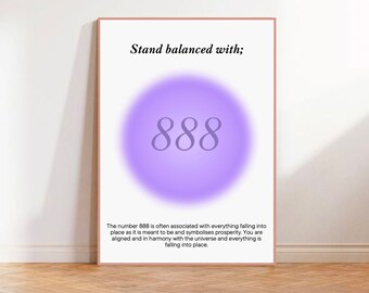 Minimalist Angel Number Poster - 888