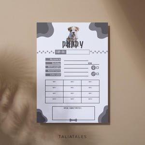 Card index card puppies | litter announcement | dog breeder | birth certificate | your puppy card | American Bulldog 2 | digital download