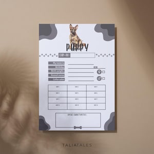 Filhotes de cartão de índice de cartão | anúncio de ninhada | criador de cães | certidão de nascimento | seu filhote de cachorro cartão comemorativo | pastor alemão | download digital