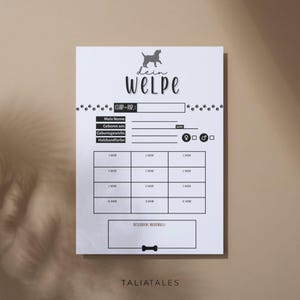 Kartei Karte Welpen | Hundewelpen | Mischling | Hunde Züchter Karte Welpen | Welpe Merkmale | Dein Welpe Karte | Digitaler Download - 2 Stk