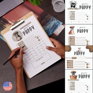 MEGA Card indexkaart puppy's | nestaankondiging | hondenfokker | geboorteakte puppy | kaart | boxers - digitale download - 5 st.