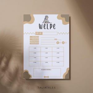 Card file puppy | Dog puppies | Rottweiler | Dog breeder card puppy | Puppy characteristics | Your puppy card | Digital download - 2 pieces