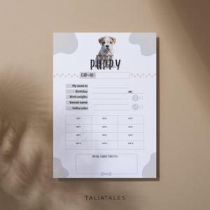 Card index card puppies | litter announcement | dog breeder | birth certificate | your puppy card | American Bulldog 3 | digital download