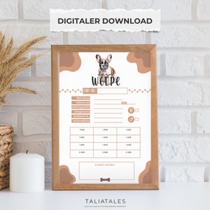 Card File Puppies | French Bulldog Puppy 2 / French Bulldog | Dog Breeder Card | Puppy Characteristics | Digital Download-2 Pcs