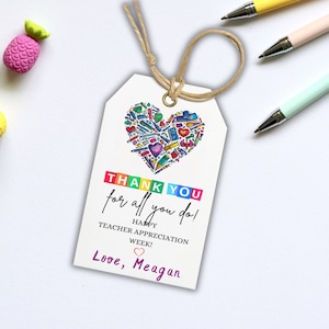 Lehrer Wertschätzung Woche Tag, druckbare Ende des Schuljahres Gunst Tags, Dankeschön-Tag Schule Kindertagesstätte Klasse Kindergarten Lehrer Label