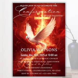 Confirmation Invitation, Religious Invitation, Editable Digital ...