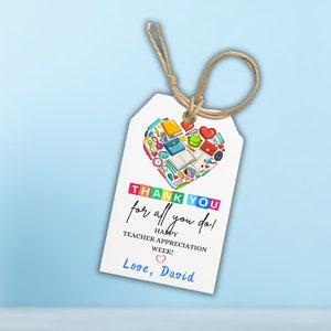 Lehrer-Anerkennungswochenanhänger, druckbare Geschenkanhänger zum Schuljahresende, Dankesanhänger für die Schule, Kindertagesstätte, Klasse, Kindergartenlehrer
