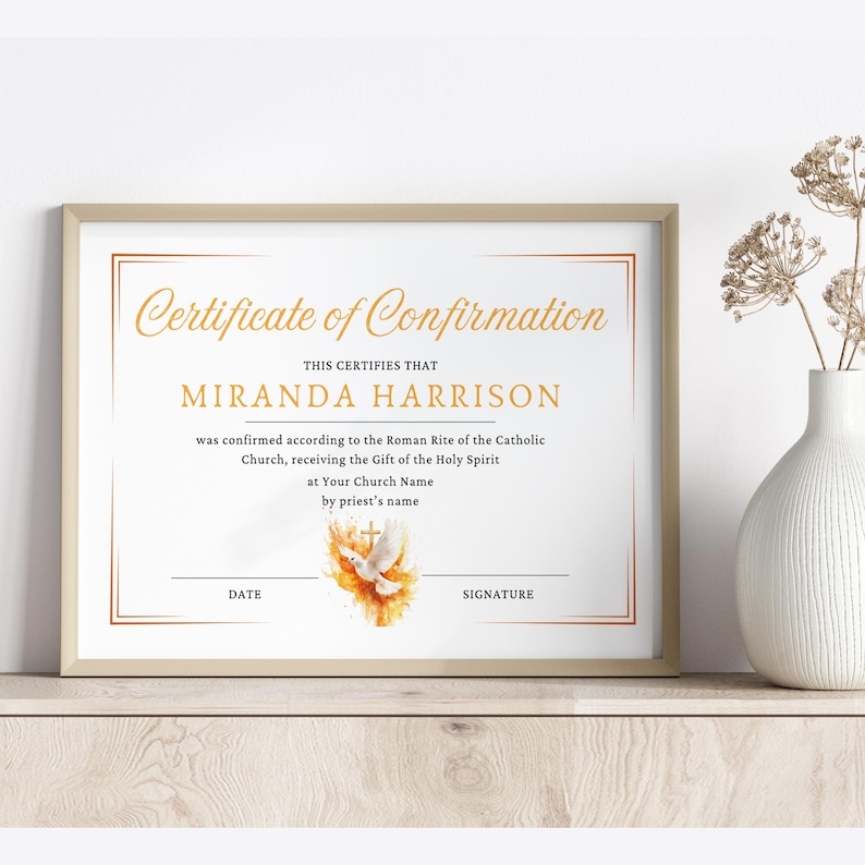 Editable Confirmation Certificate, Printable Gifts for Girl and Boy ...