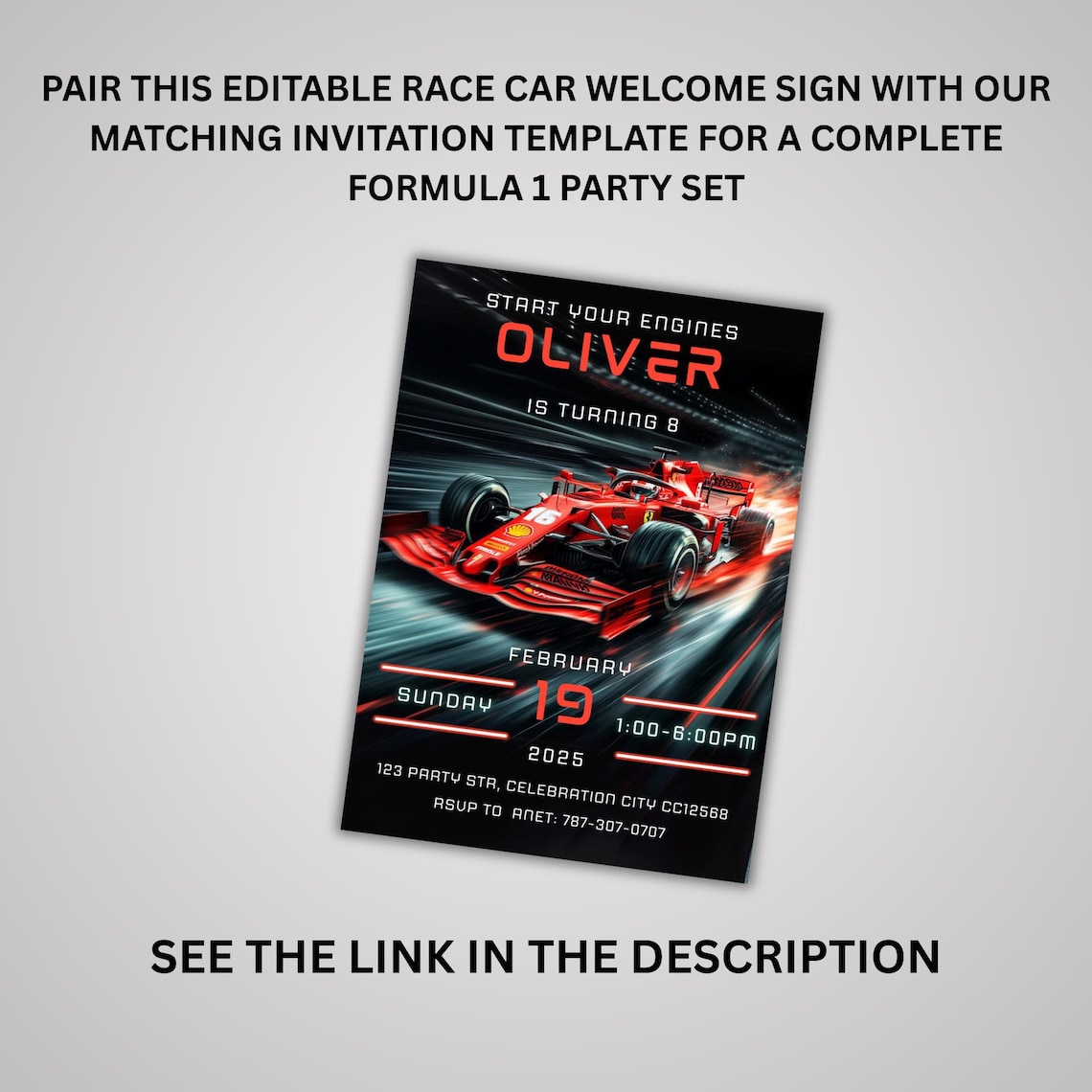 F1 Birthday Welcome Sign , Formula 1 Ferrari Race Car Party Decor - Etsy
