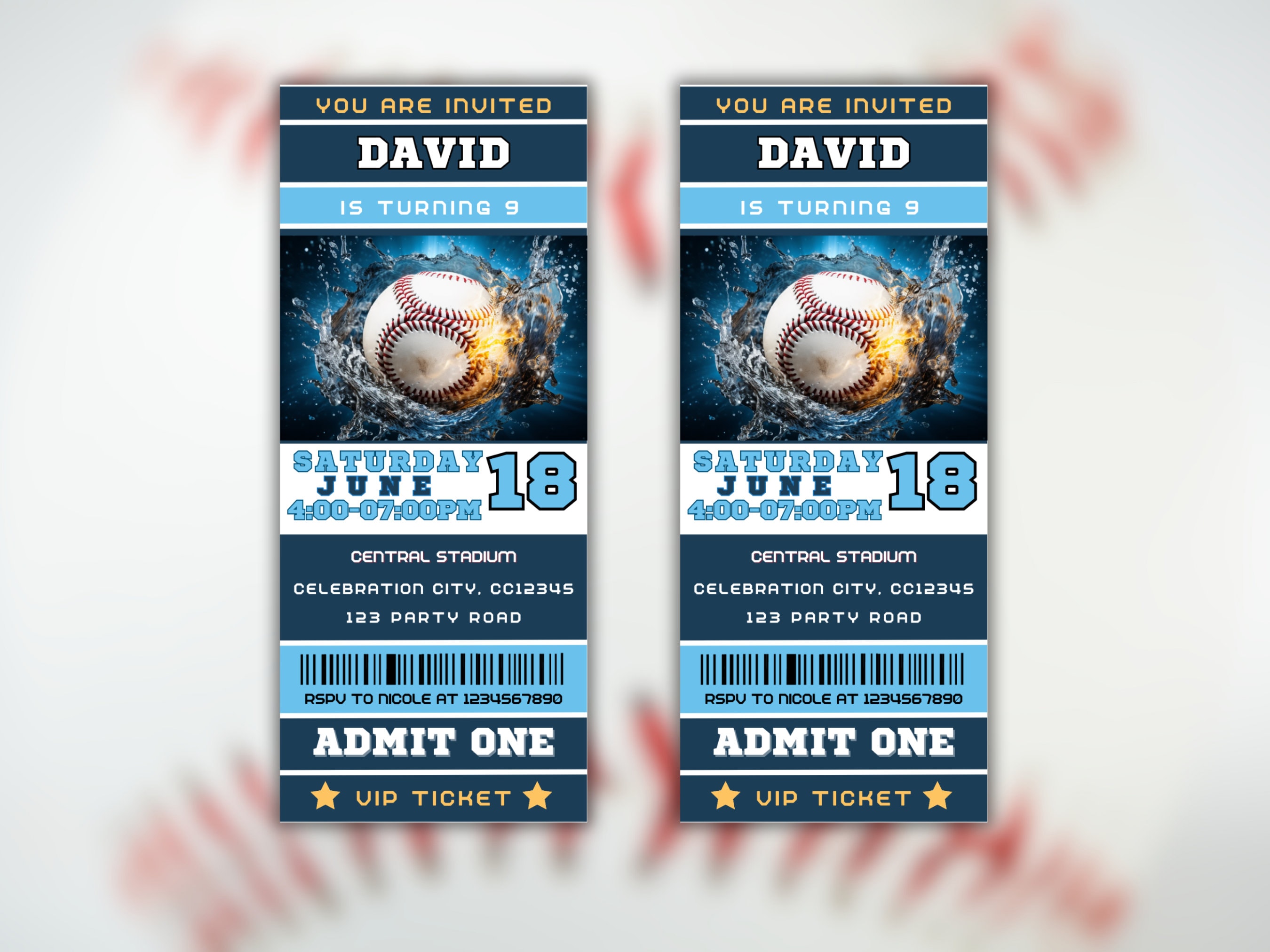 Editable Softball Birthday Invitation, Baseball Ticket Invitation ...