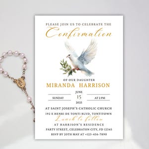 Konfirmation Einladung | Bearbeitbare Vorlage | Allerheiligste Feier | Sofort Download
