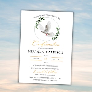 Confirmation Invitation Template, Confirmation Celebration, Confirmacion, Editable Confirmation Invitation, INSTANT DOWNLOAD