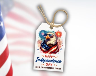 Editable 4th of July Favor Tag Template: Independence Day Party (Instant Download)