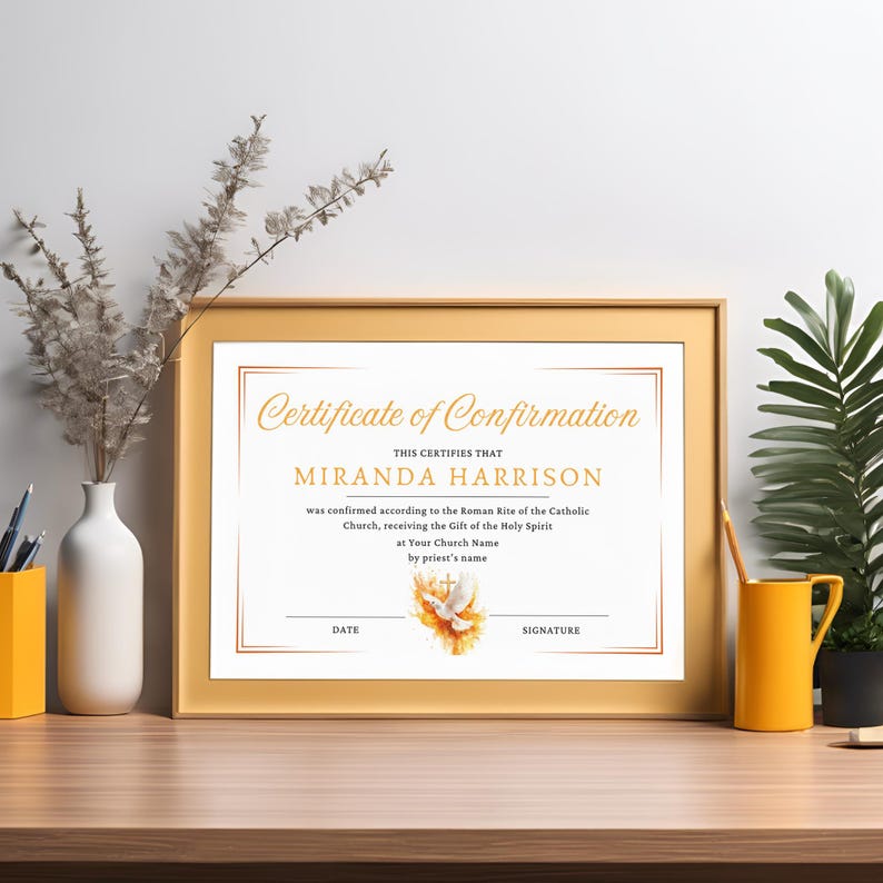 Editable Confirmation Certificate, Printable Gifts for Girl and Boy ...